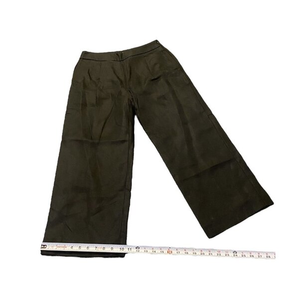 J Crew Pants Womens 10 Black Wide Leg Crop Pleated High Rise Linen NWT $128 - Picture 7 of 9